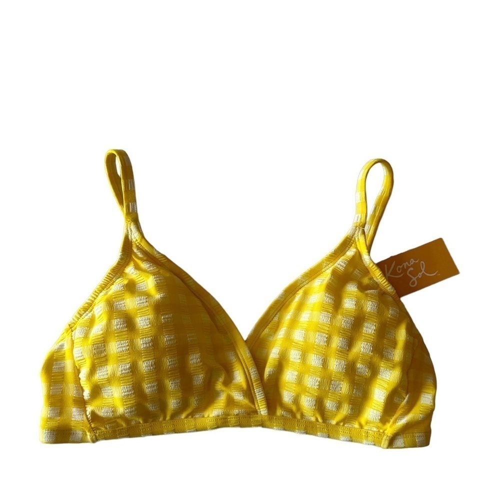 KONA SOL Yellow Bikini Top Size Small BNWT